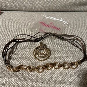 Premier Designs Elegant Gold and Brown Necklace